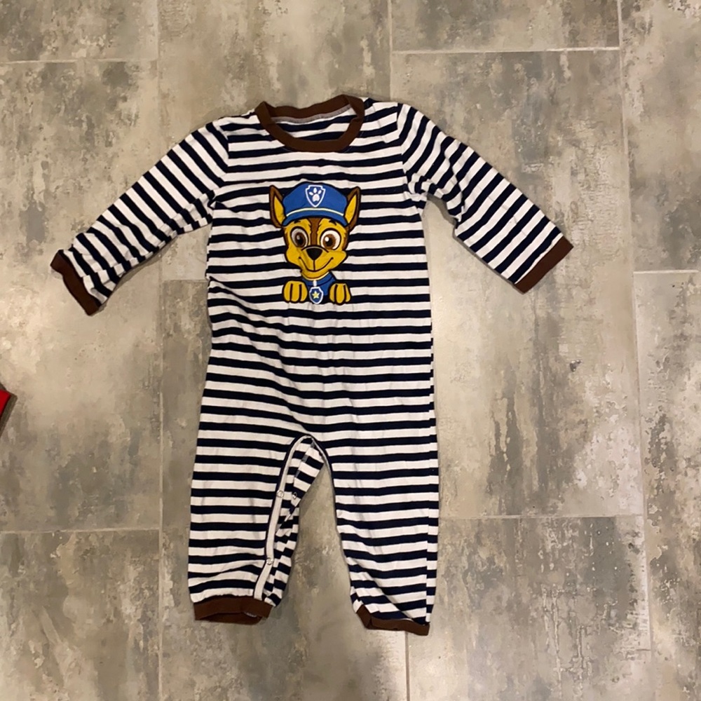 Paw Patrol Chase Applique long sleeve romper